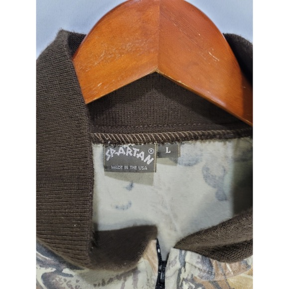 Spartan Outdoors Vintage 90s Camouflage Bomber Jacket Large Full Zip VTG Camo - Picture 3 of 11